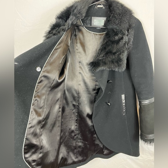 Mackage Wool Fur Winter Jacket Sz M - Picture 10 of 13